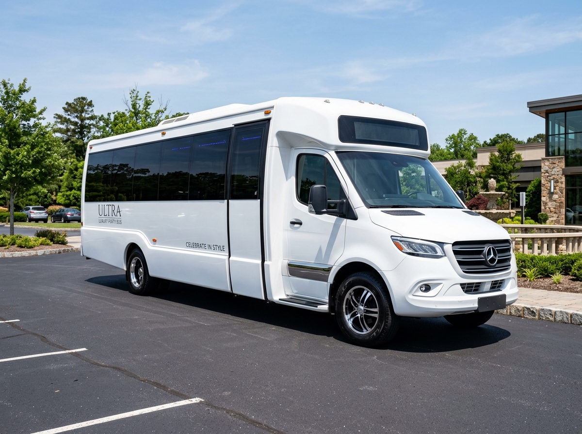 Party Bus Interior Seating and Laser Lights